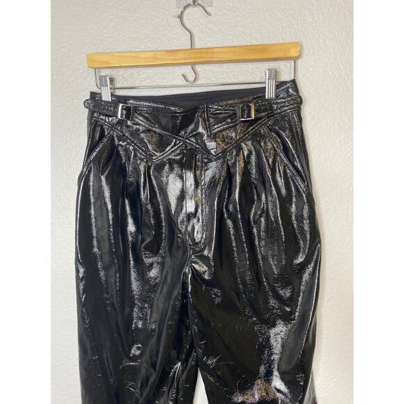 ROTATE BIRGER CHRISTENSEN Cropped Faux Leather Trousers - Picture 3 of 12